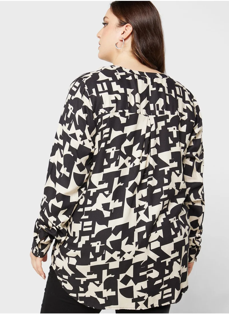 Only Carmakoma Button Down Printed Shirt
