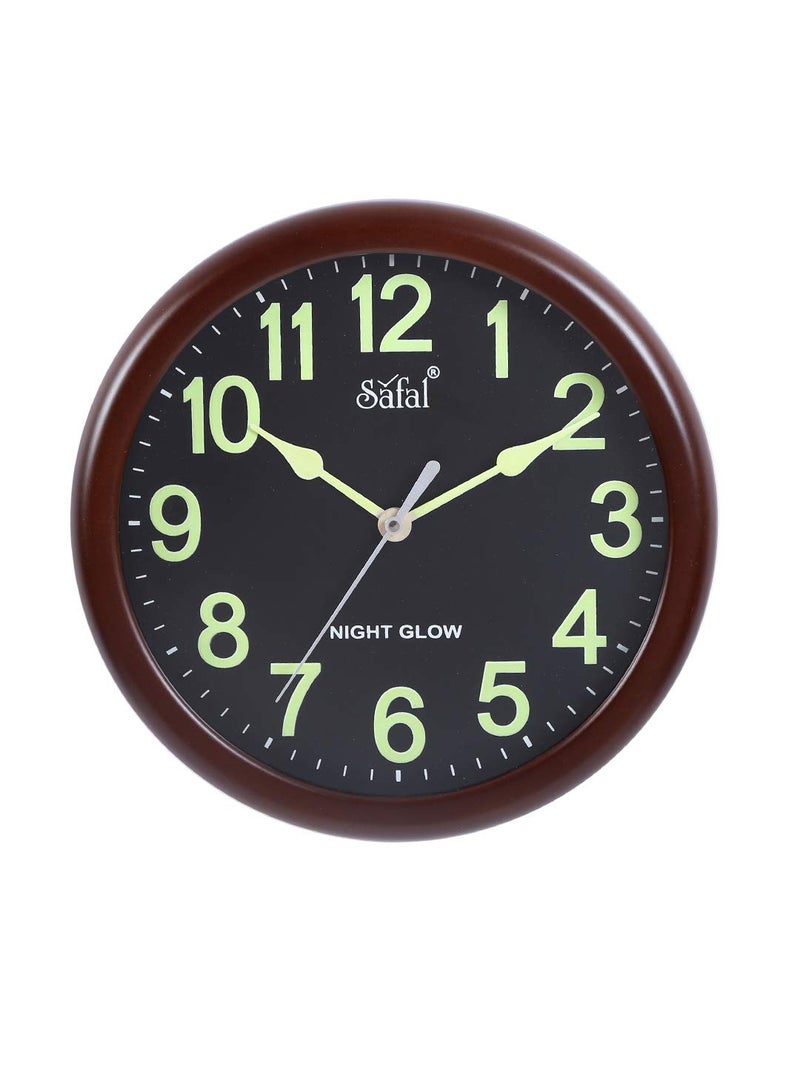 Safal SaFaL Specialized Wooden Night-Glow Clock (Brown) - Image 1