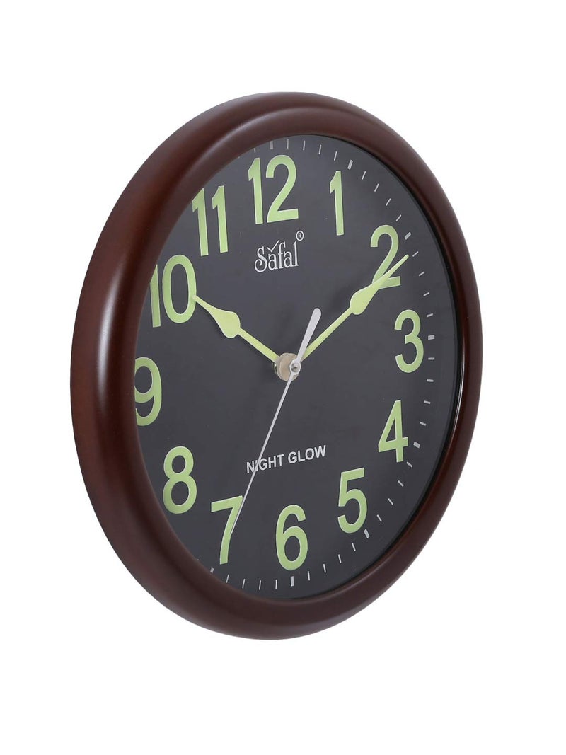 Safal SaFaL Specialized Wooden Night-Glow Clock (Brown) - Image 2
