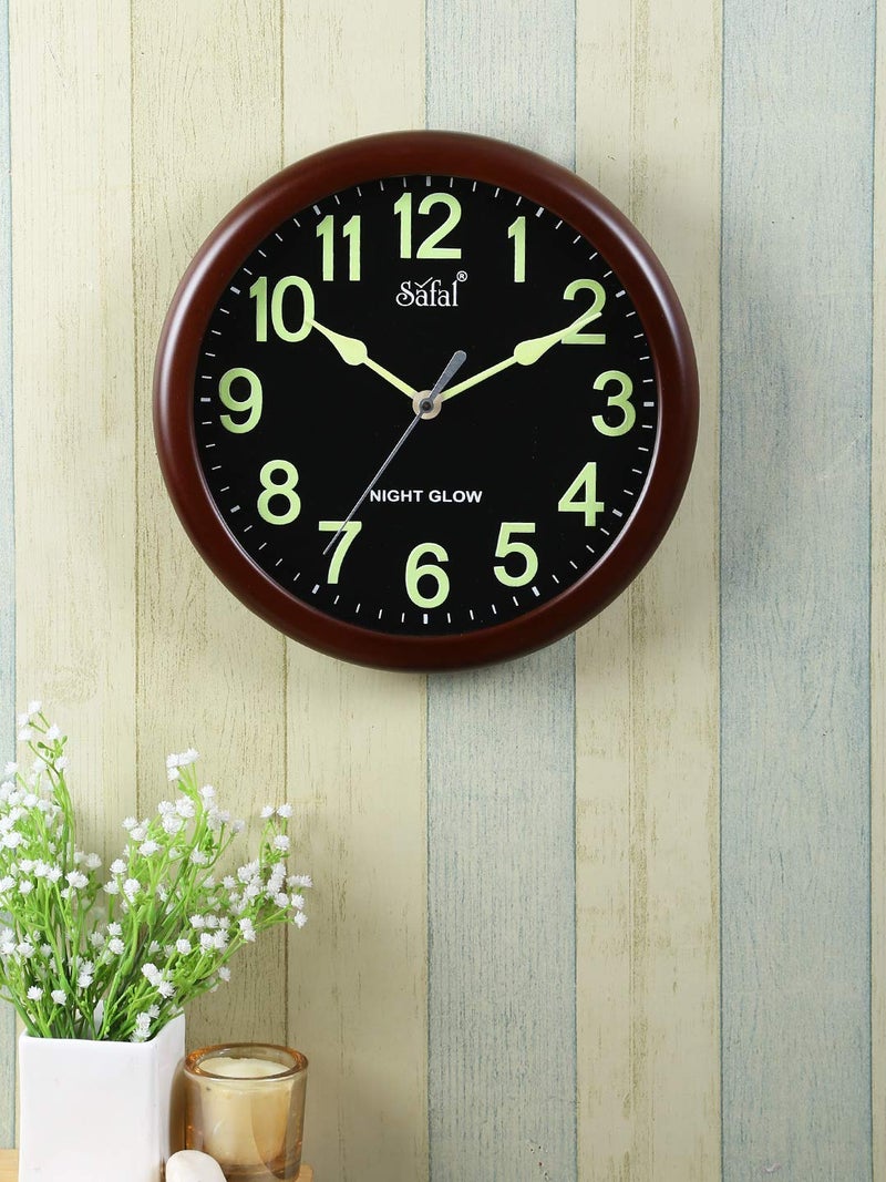 Safal SaFaL Specialized Wooden Night-Glow Clock (Brown) - Image 3