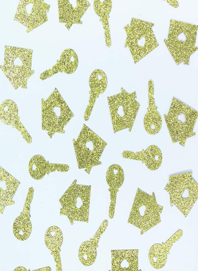 Giuffi 100 Counts New Home Confetti House and Key Shaped Paper Diecut for Table Decorating - Image 1