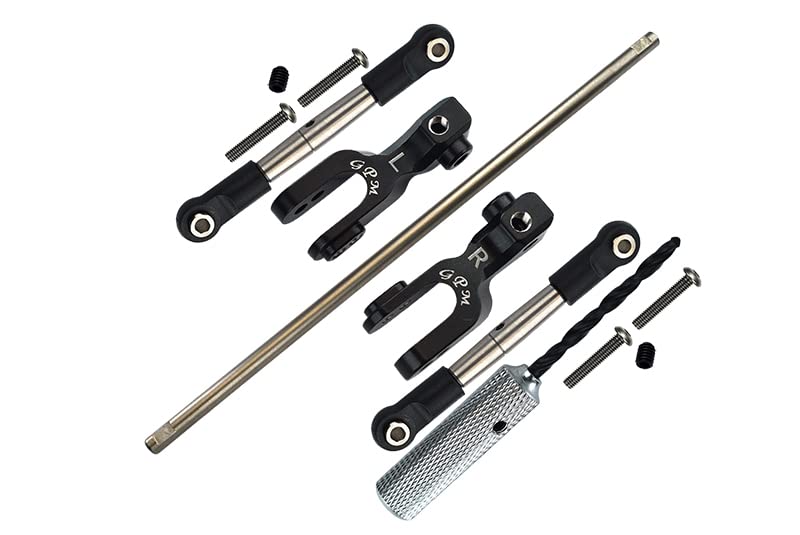 Generic GPM Traxxas Unlimited Desert Racer 4X4 (#85076-4) Upgrade Parts Spring Steel Front Sway Bar & Aluminum Sway Bar Arm & Stainless Steel Linkage - 12Pc Set Black  - Image 1
