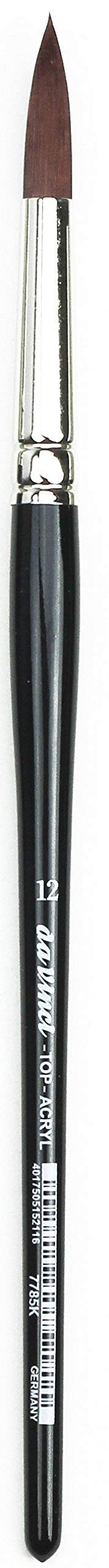 da Vinci Oil & Acrylic Series 7785K Top Acryl Paint Brush, Round Red/Brown Synthetic with Short Black Handle, Size 12 - Image 5