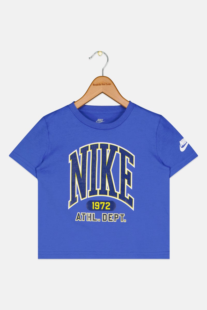 Nike Toddlers Boy Short Sleeve Graphic Print Outdoor T-Shirt, Blue - Image 2
