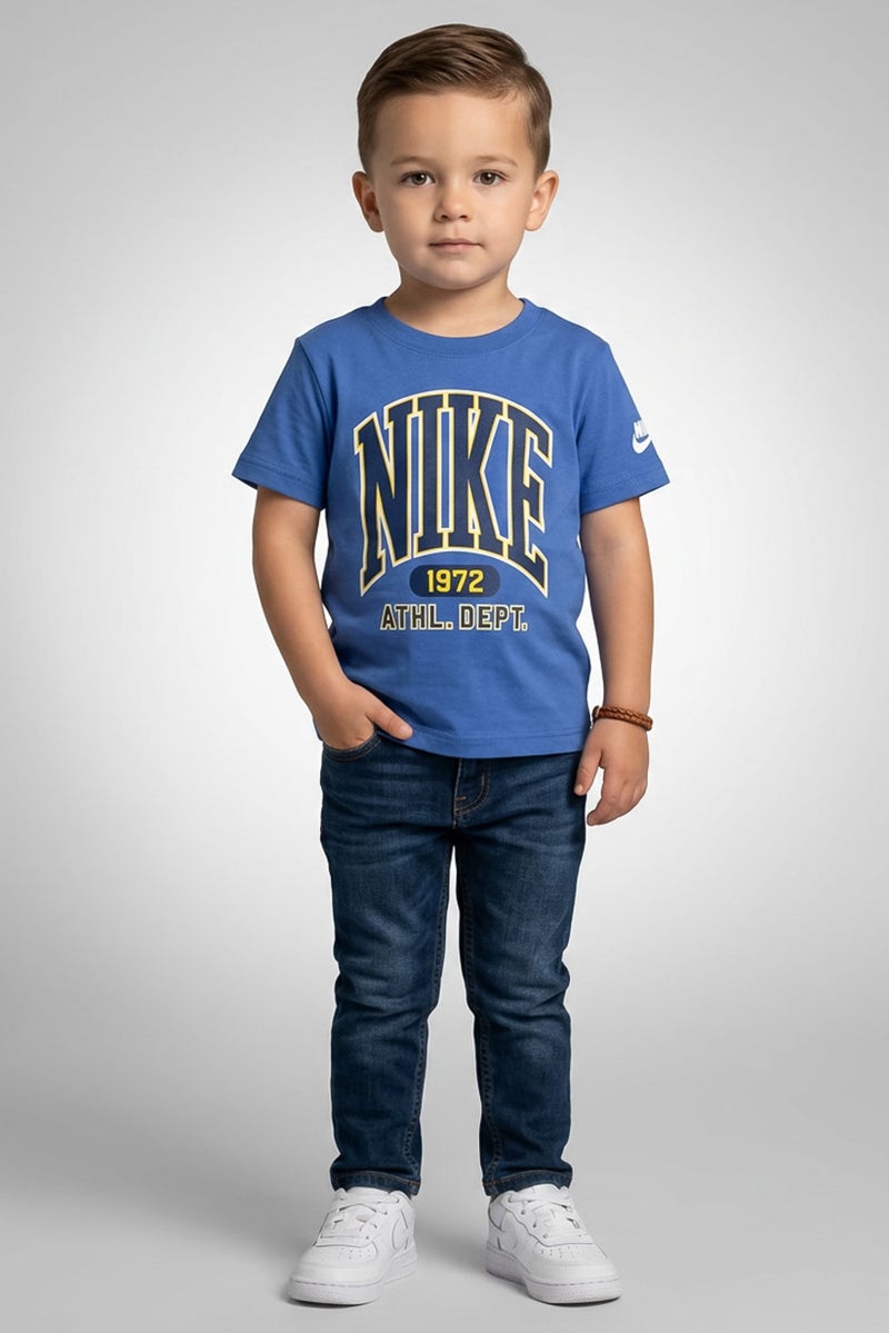 Nike Toddlers Boy Short Sleeve Graphic Print Outdoor T-Shirt, Blue - Image 1