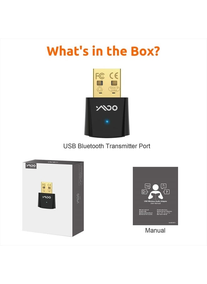 YMOO - USB Bluetooth 5.3 Audio Adapter for 2 Wireless Headphones,Aptx-LL Low Latency Support (Less Than 36 ms), Bluetooth Transmitter for Audio Transmission to PS5/PS4/Airplane/PC, Plug & Play - Image 1