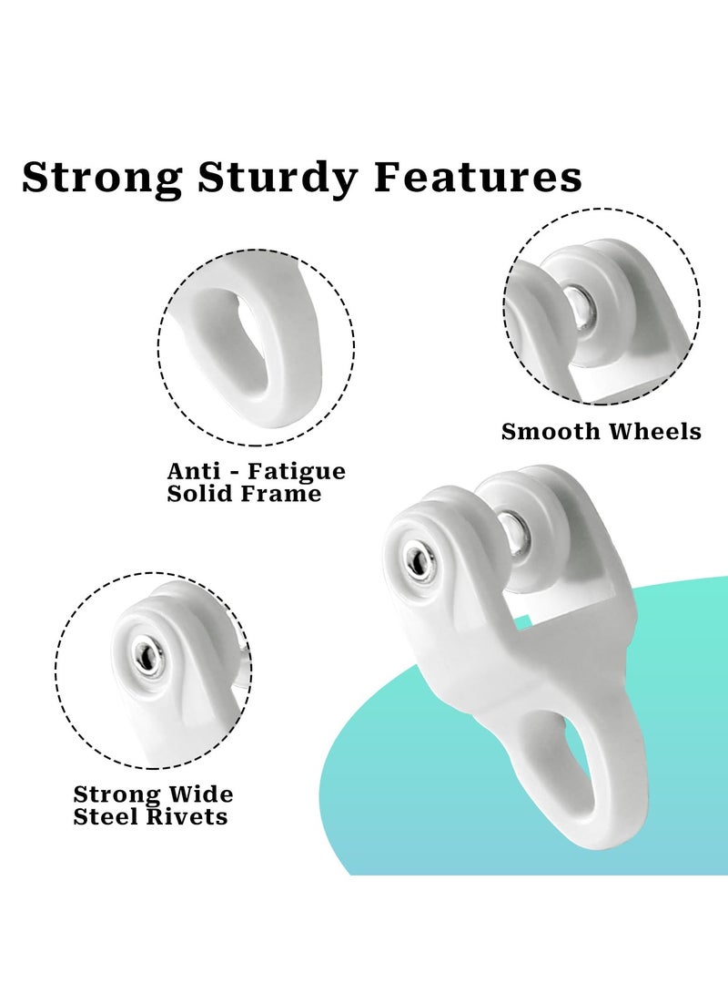 Excefore Ceiling Curtain Track, 50 Pcs Ceiling Curtain Track Gliders - Flexible Rollers for RV, Shower, Hospital, and Window Curtain Tracks - Image 2