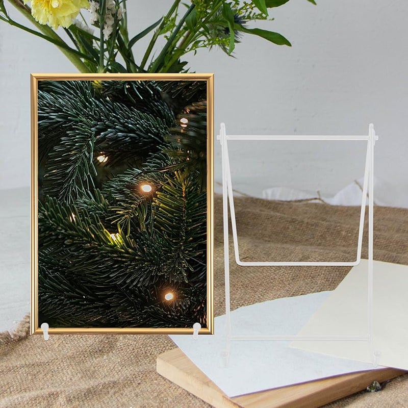 حامل لوحة معدنية قابل للطي حامل عرض كبير أبيض لديكور المطبخ والمكتب - Image 4