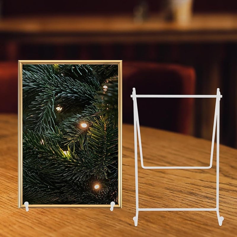 حامل لوحة معدنية قابل للطي حامل عرض كبير أبيض لديكور المطبخ والمكتب - Image 5