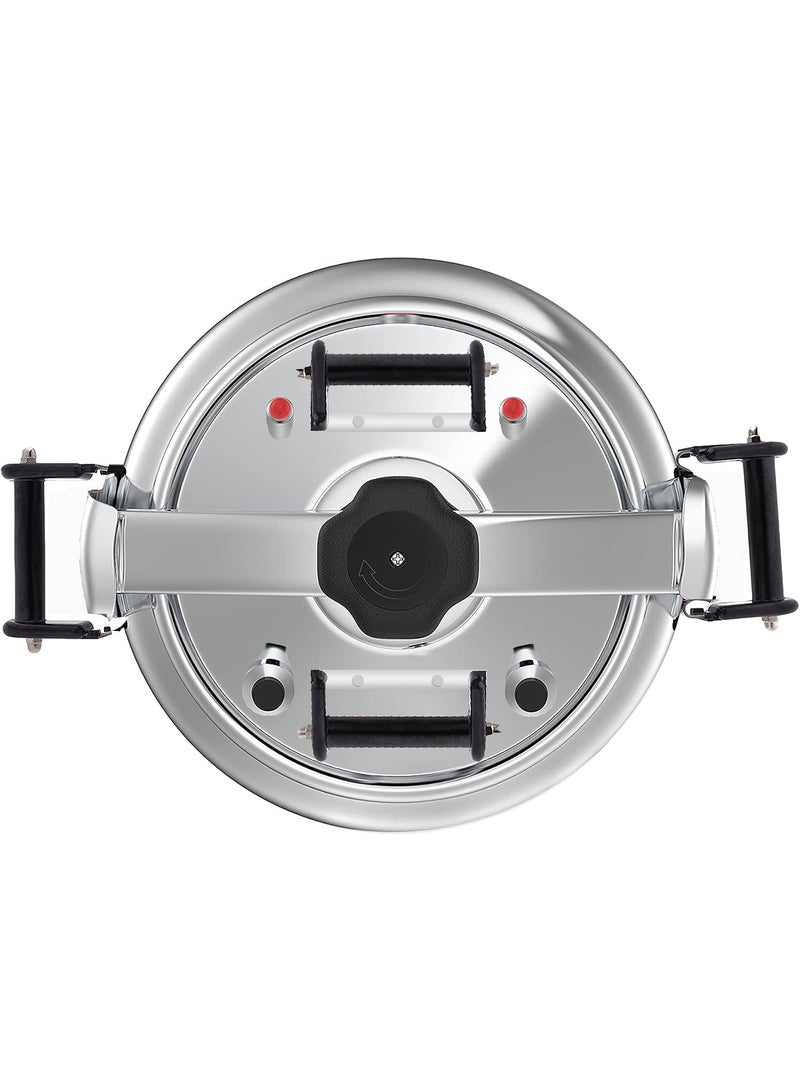 Smart Kitchen Aluminum Pressure Cooker With 2 Whistles, 2 Safety Valves And 4 Handles Available In Different Capacities - Image 4