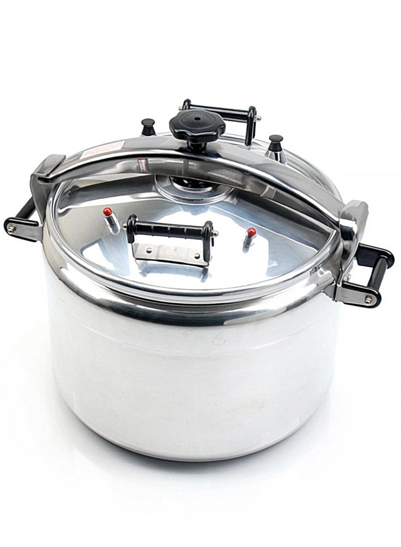 Smart Kitchen Aluminum Pressure Cooker With 2 Whistles, 2 Safety Valves And 4 Handles Available In Different Capacities - Image 1