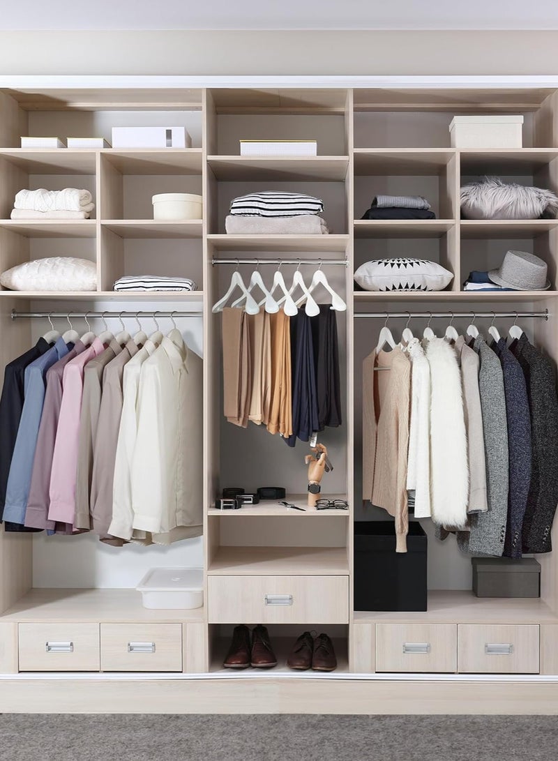 HOUSE DAY HOUSE DAY High-Grade Solid Wood Coat Hangers for Women, Wide Shoulder Wooden Hangers, Suit Hangers with Non Slip Pants Bar, Smooth Finish 360° Swivel Hook for Dress, Heavy Clothes Hangers 6 Pack White - Image 5