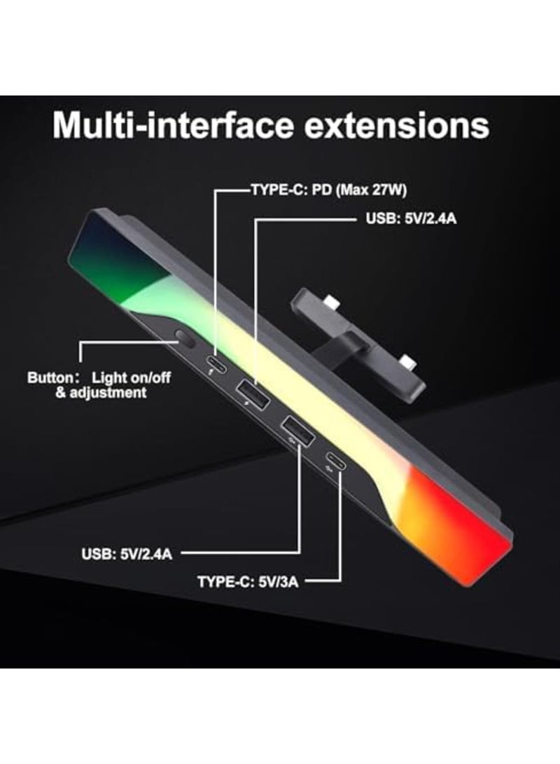 SYOSI USB Hub for Tesla Model 3/Y Accessories (2021-2024), Multi-Port Fast Charger with RGB Ambient Lighting, Tesla Center Console Docking Station, Compatible with Model 3 & Y (Not for Model 3 2024) (Black) - Image 3