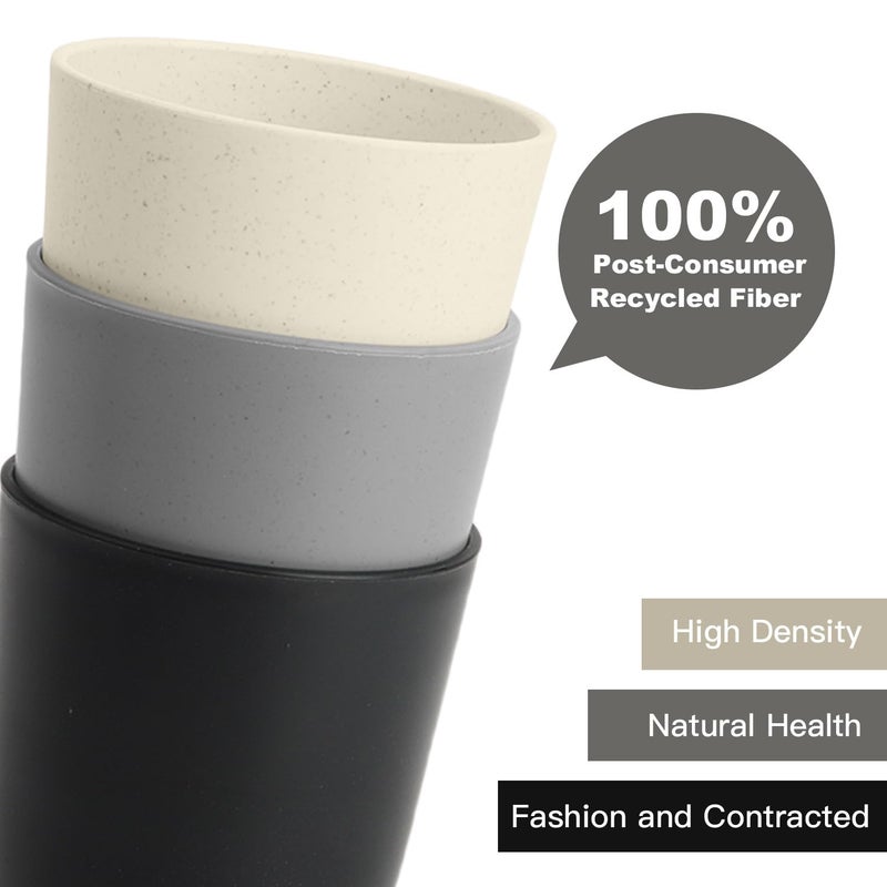 Homienly Premium Wheat Straw Cups, 20oz Lightweight and Unbreakable Drinking Cups Set of 6, Reusable Water Glasses Microwave and Dishwasher Safe Cup Set for Coffee, Milk, Juice - GreyStone - Image 4