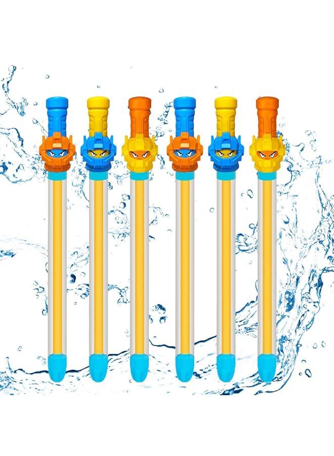 KASTWAVE Water Shooters For Kids 6 Pcs Children Water Soaker Toys Pull Out Design Outdoor Beach & Pool Games Liquid Fighting Game With Fountain Effect For Birthday Parties - Image 1