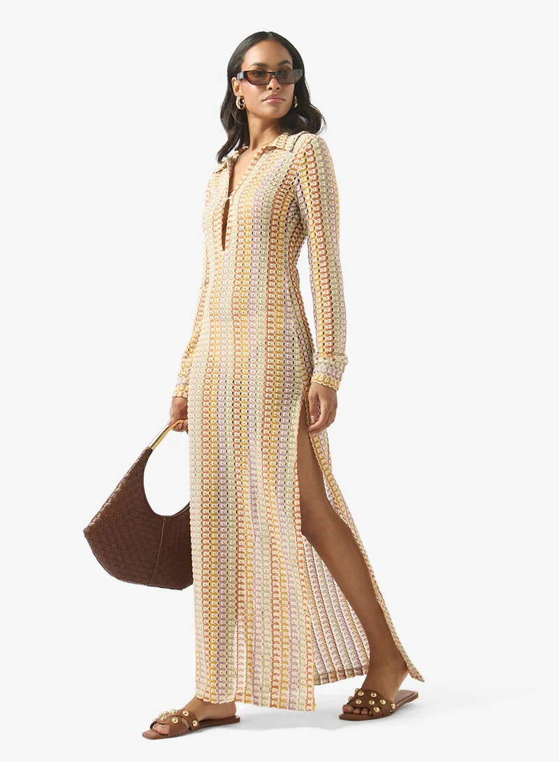 Soleira Printed Crochet Beach Dress