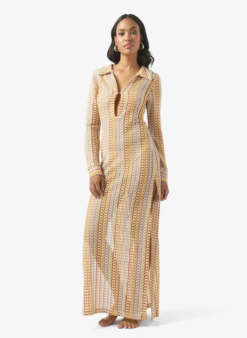 Soleira Printed Crochet Beach Dress