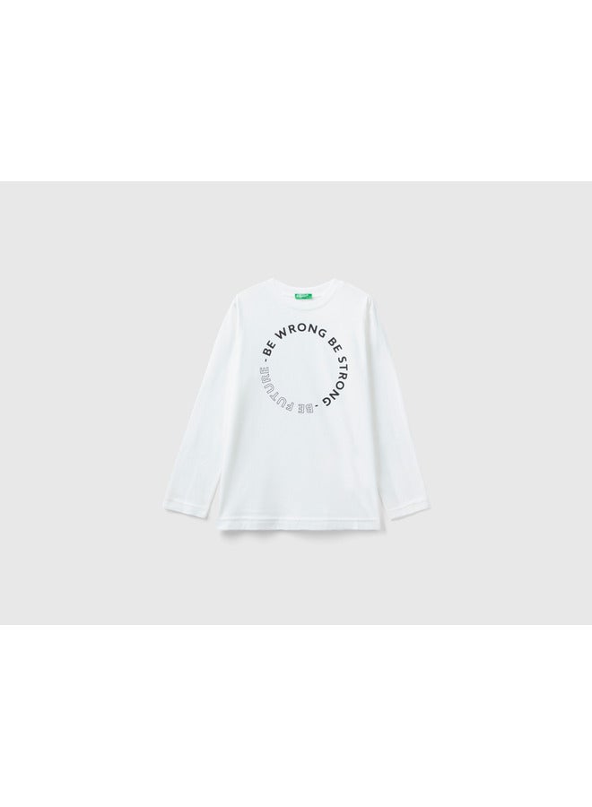 UNITED COLORS OF BENETTON Long Sleeve T-Shirt In Warm Cotton
