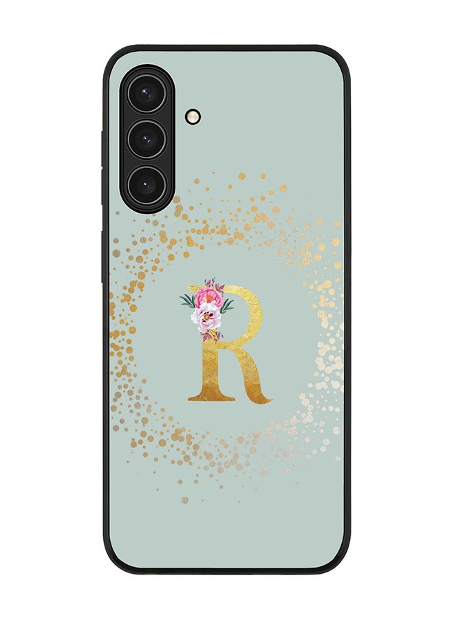 Stylizedd For Samsung Galaxy A26 5G Case,Slim fit Camera Protection, Shockproof Thin Phone cover  - Custom Monogram Floral - R  (Light Grey ) - Image 1