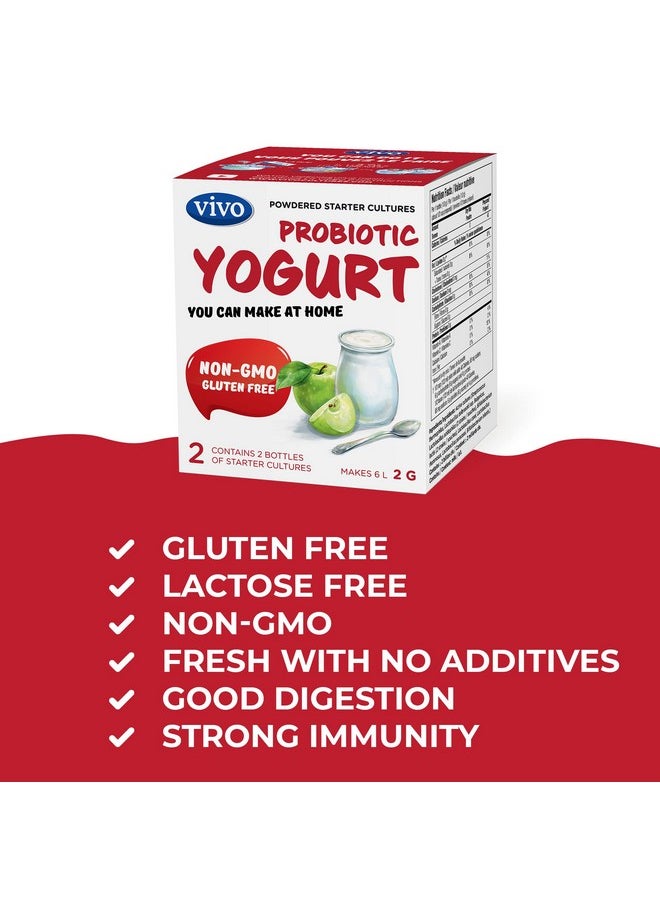 vivo - Probiotic Yogurt Starter/Natural (5 Boxes. 10 Bottles) Makes Up To 30 Quarts Of Yogurt. - Image 1