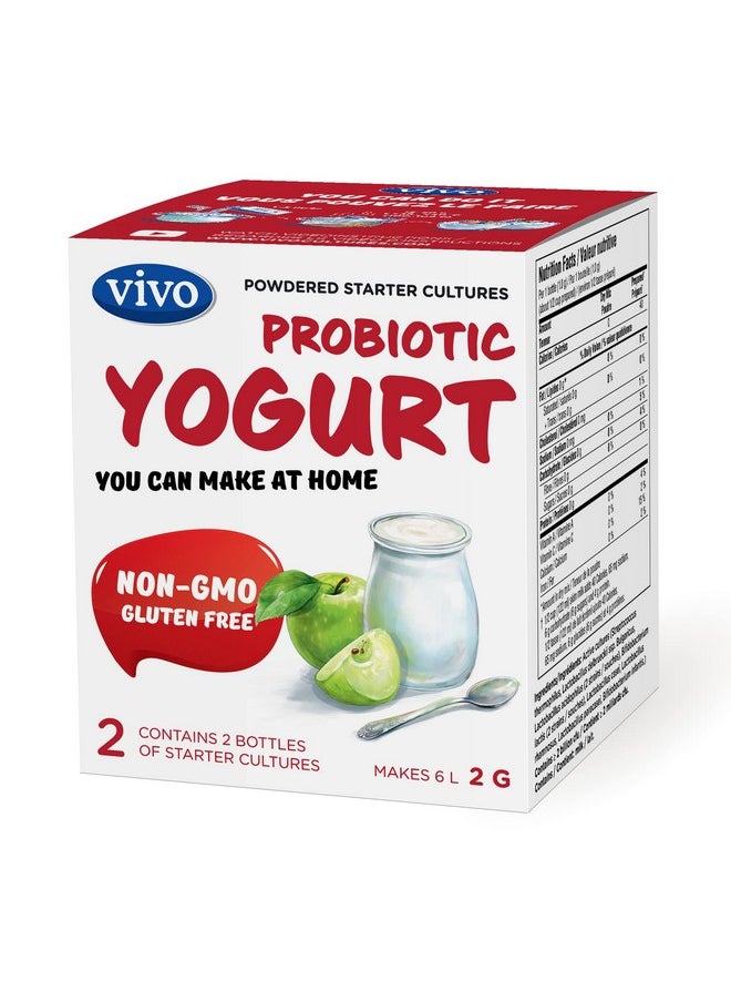 vivo - Probiotic Yogurt Starter/Natural (5 Boxes. 10 Bottles) Makes Up To 30 Quarts Of Yogurt. - Image 1