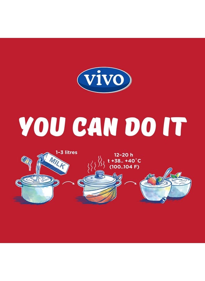 vivo - Probiotic Yogurt Starter/Natural (5 Boxes. 10 Bottles) Makes Up To 30 Quarts Of Yogurt. - Image 1