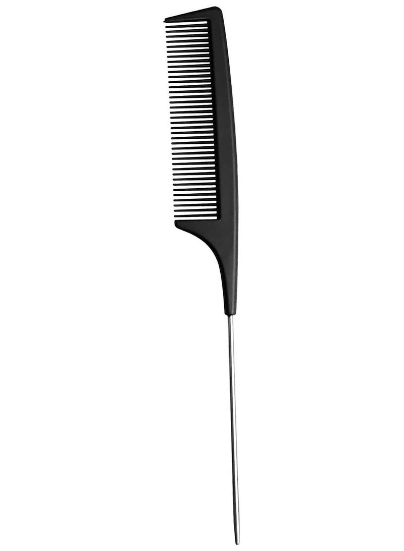 DubaiGallery Rat Tail Comb for Parting Comb Pintail Teasing Combs for Hair Styling Salon Use Women Men Professional Quality Durable Metal Long Steel Carbon Fiber - Image 2