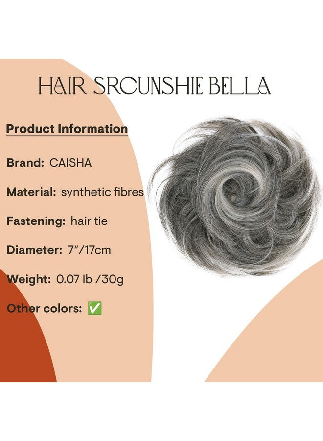 CAISHA Synthetic Fiber Hairpiece Scrunchie Scrunchy Updo Slightly Wavy Gray Blond Mix G21B - Image 2