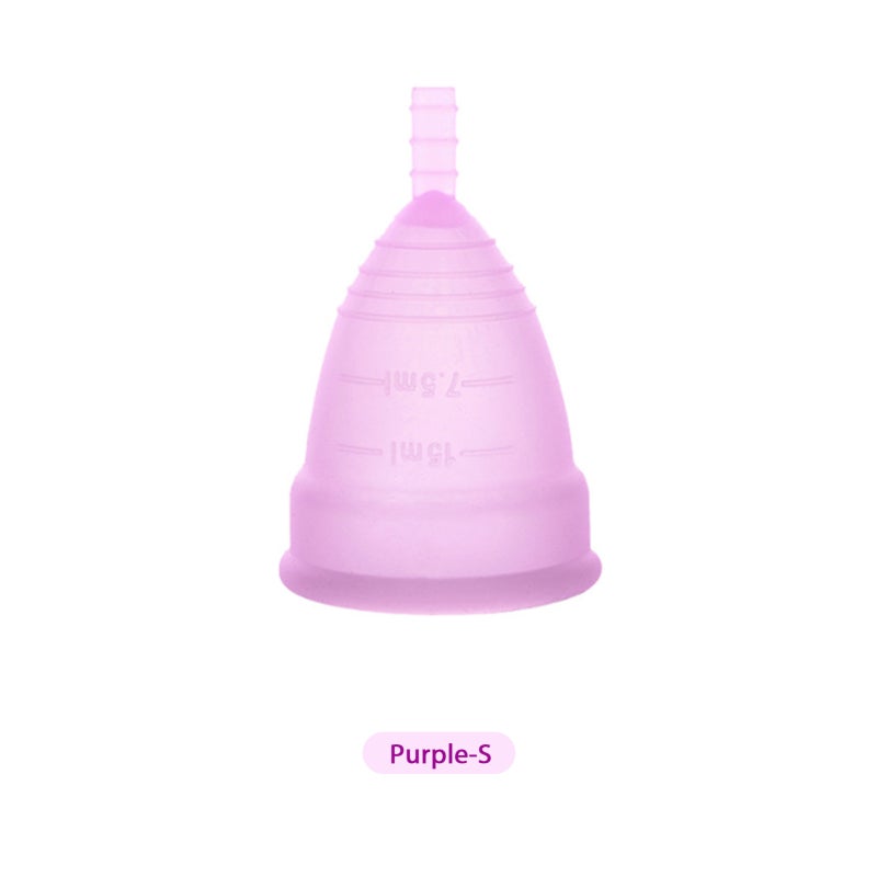 Menstrual Cup: Size S Purple - Soft Flexible Leak-Free Medical Silica Gel Menstrual Cup for Women With High Flow - Image 1