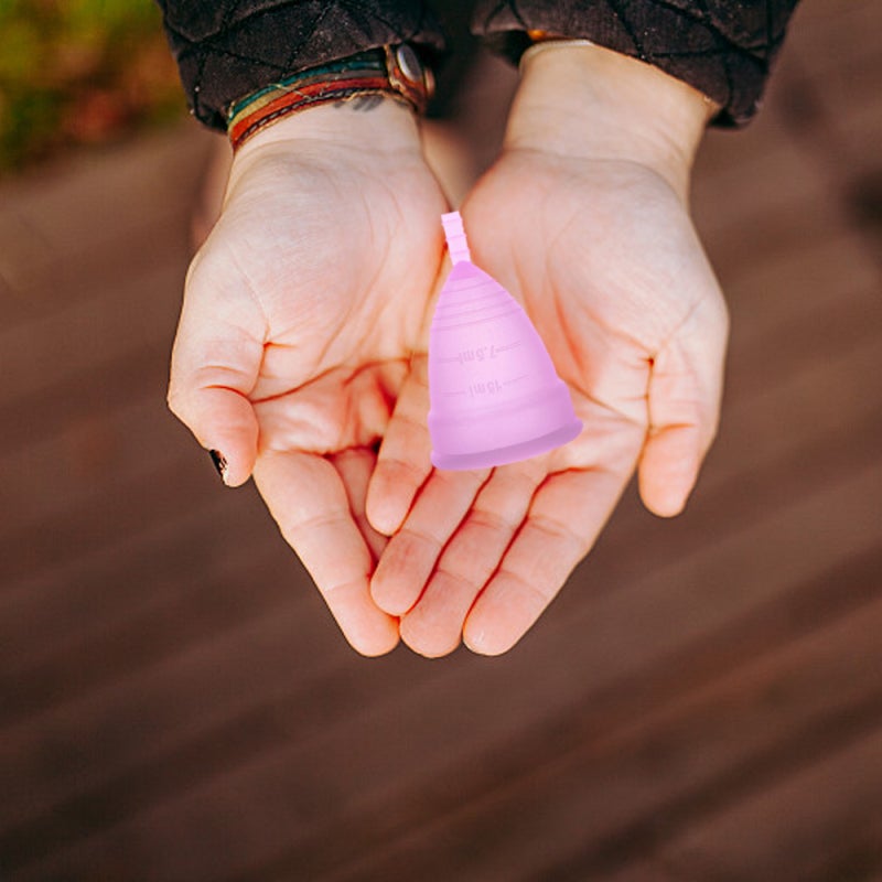Menstrual Cup: Size S Purple - Soft Flexible Leak-Free Medical Silica Gel Menstrual Cup for Women With High Flow - Image 5