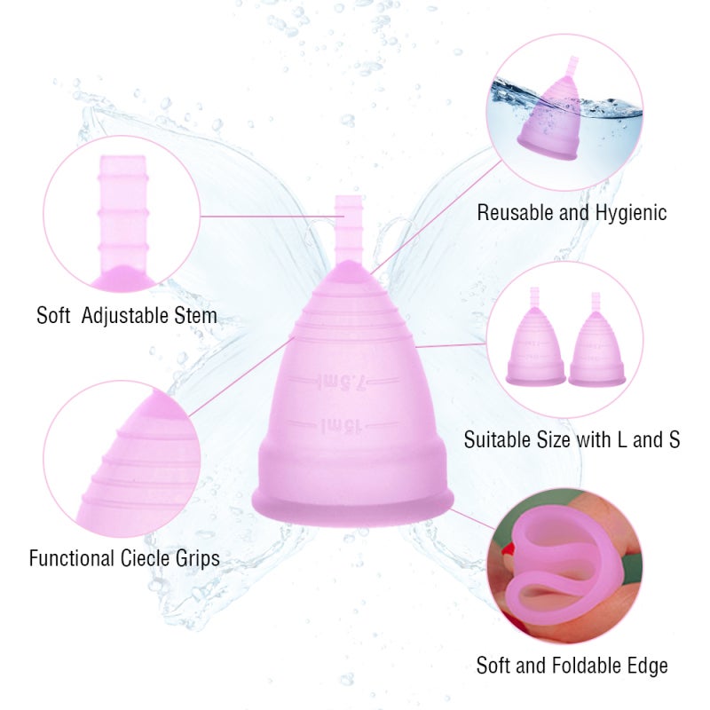 Menstrual Cup: Size S Purple - Soft Flexible Leak-Free Medical Silica Gel Menstrual Cup for Women With High Flow - Image 3
