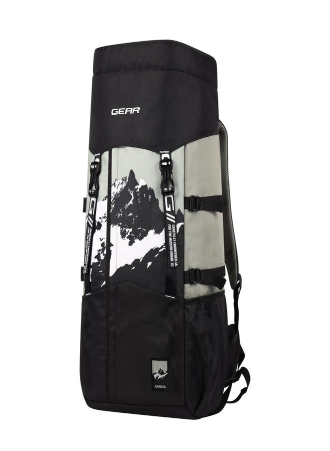 جير حقيبة ظهر/حقيبة سفر كبيرة جدًا مقاومة للماء من Gear Alphamount 2 مقاس 25 بوصة/50 لتر، بأربعة أقسام، مناسبة للجنسين (أسود-رمادي) - Image 1