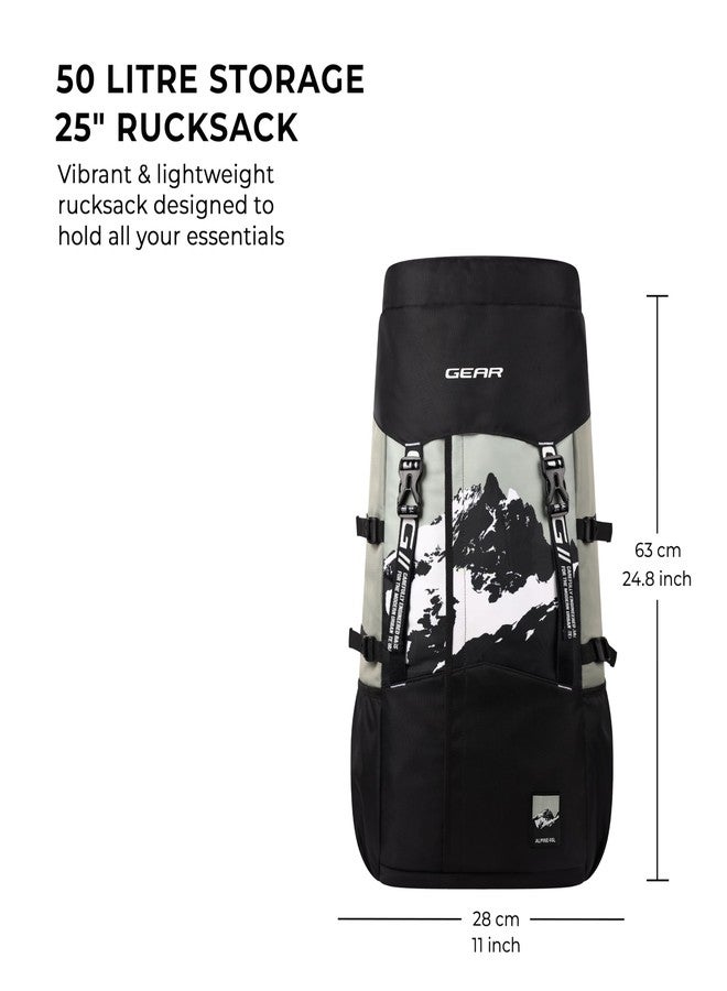 جير حقيبة ظهر/حقيبة سفر كبيرة جدًا مقاومة للماء من Gear Alphamount 2 مقاس 25 بوصة/50 لتر، بأربعة أقسام، مناسبة للجنسين (أسود-رمادي) - Image 2