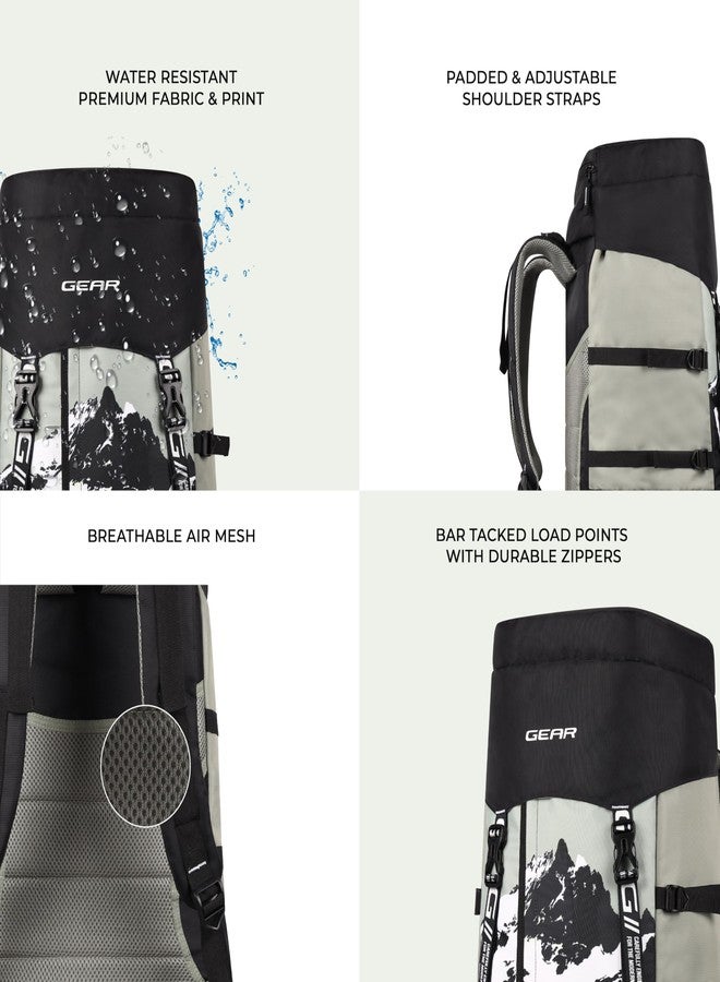 جير حقيبة ظهر/حقيبة سفر كبيرة جدًا مقاومة للماء من Gear Alphamount 2 مقاس 25 بوصة/50 لتر، بأربعة أقسام، مناسبة للجنسين (أسود-رمادي) - Image 4