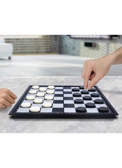 Checkers Board Game, Magnetic Travel Draughts Piece Set with Folding/Portable Storage Board, Traditional Game Educational Toys for Kids/Children/Adults Gift (25x25x2cm, Black/White) - pzsku/Z4150143E56986B214315Z/45/_/1703864898/96477247-f0c0-4020-ba01-9c70d1f636d8