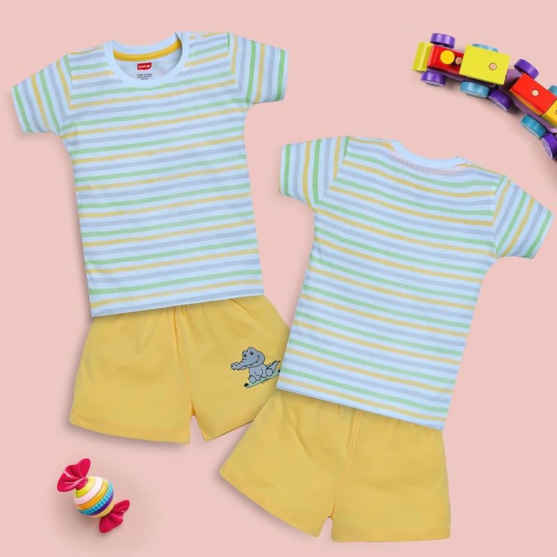 LuvLap Boys Half Sleeve T-Shirt and Shorts Set - Multicolour, 18-24 Months - Image 3