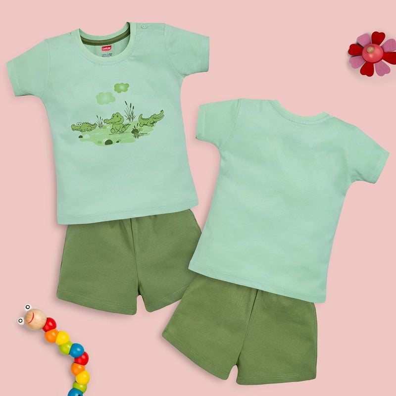 LuvLap Boys Half Sleeve T-Shirt and Shorts Set - Multicolour, 18-24 Months - Image 4