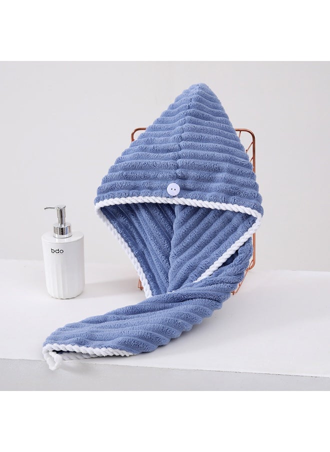 NIBEMINENT Thick Candy Fleece Quick-Dry Shower Cap - Women's Fast-Drying Hair Wrap  - Image 1