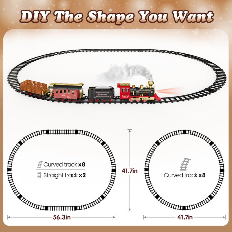 Hot Bee Train Set - Train Toys with Remote Control Trains for Boys with Smokes, Lights and Sound,Toy Train Set for Under Christmas Tree, Toddler Model Trains for 3 4 5 6 7 8+ Years Old Kids - Image 5