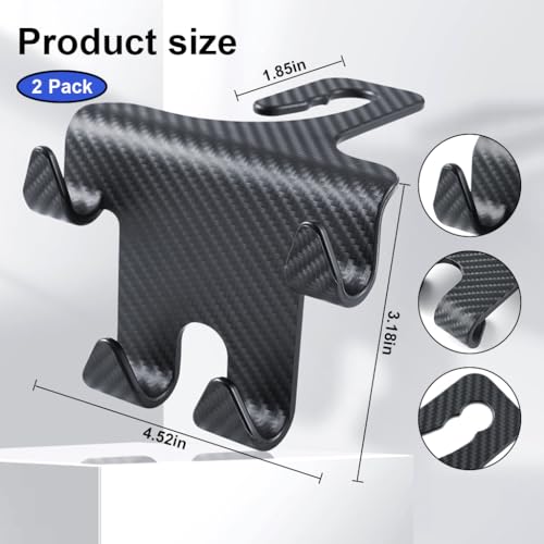 STHIRA® 2Pack Car Headrest Hook & Phone Holder Organizer, Universal ABS Car Back Seat Hooks for Handbag, Backpack, Trash Bag, Cap, Umbrella, Easy Installation, Car Hanging Accessories - Image 2