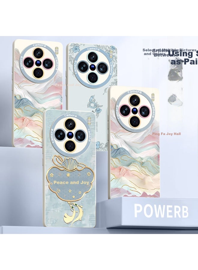 Xp Compatible Vivox200s Phone Case Lens Fully Wrapped Vivox200s Heat Dissipation Silicone Gel Chinese Style Men And Women High-end Anti-fall With Hanging Rope Protective Cover - Antique White Ruyi Chi - Image 2