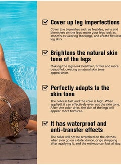 lakerain 100ml Leg Makeup Lotion Waterproof No Transfer Long Lasting Leg Skin Makeup Cover Leg Scar Varicose Veins and Tattoo Cover Up Makeup Cream Moisturize Leg Makeup Gel  - Image 2