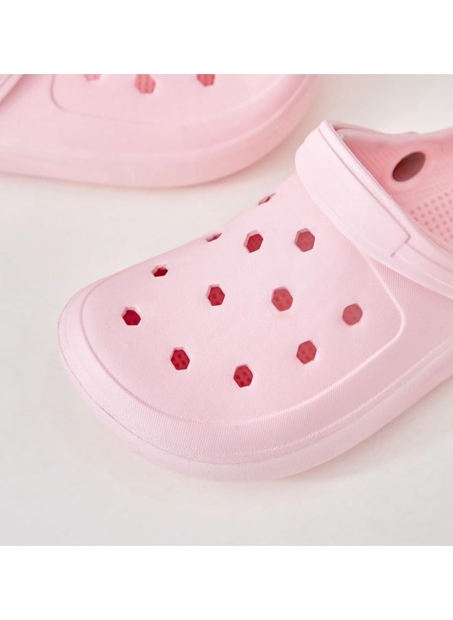 GGEROU Classic Men and Women Sandals Thick Sole Anti Slip Hole Shoes Beach Shoes EVA Casual Clogs Pink  - Image 5