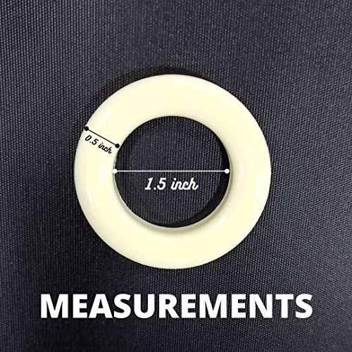 FAPBADRI Curtain Eyelet Rings with Flexi Lock, Suitable for Any 1 inch Curtain Rod - Ivory Colour - 20 Pieces - Image 2