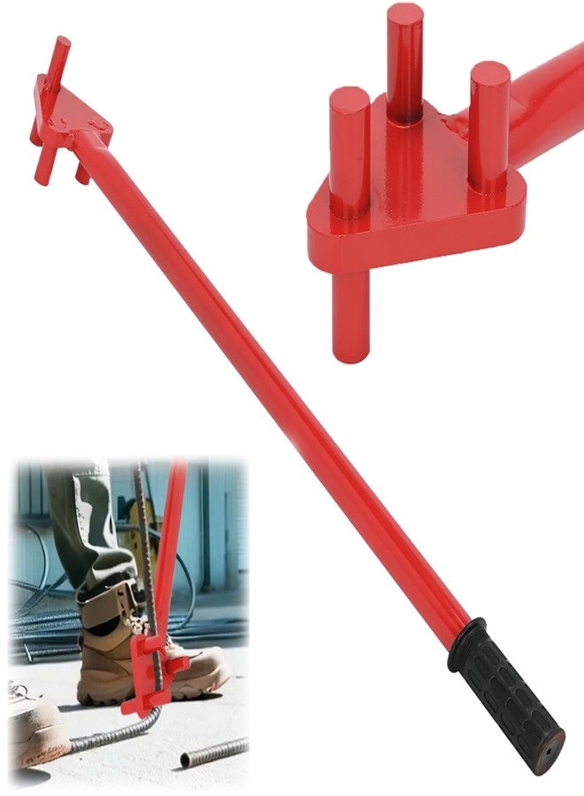 tonchean Manual Rebar Bender for 5/8" Bars Hand Operated Metal Bending Tool with Reverse Head for Flat Steel and Steel Rods - Image 1