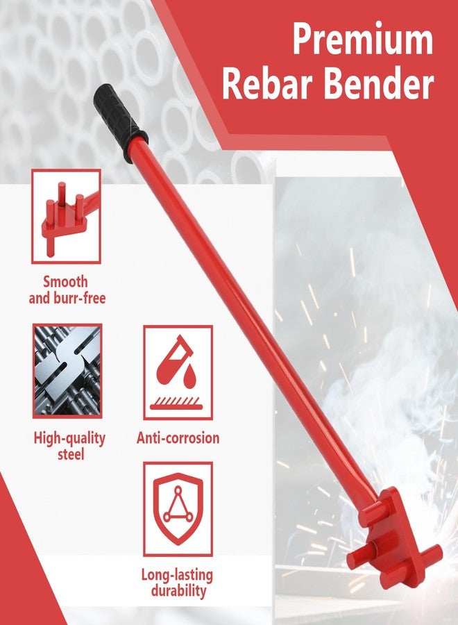 tonchean Manual Rebar Bender for 5/8" Bars Hand Operated Metal Bending Tool with Reverse Head for Flat Steel and Steel Rods - Image 4