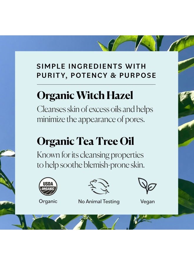 CRC Organic Tea Tree & Witch Hazel for Face, Purifying Facial Toner to Hydrate, Soothe, Cleanse and Balance Blemish-Prone Skin, Helps Minimize The Appearance of Pores, 8 fl oz - Image 5
