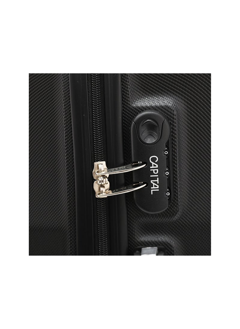 CAPITAL Hardside Luggage Trolley Bag 3 Pieces Set,Black (S-20",M-24",L-28")  - Image 4