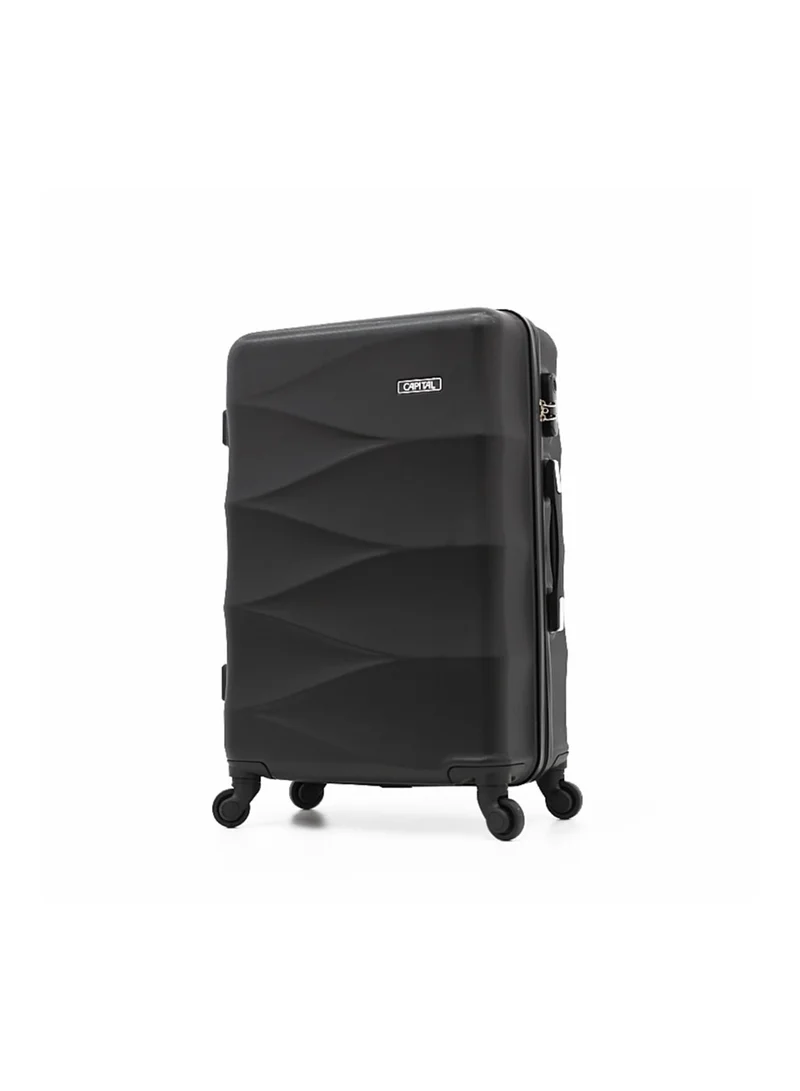 CAPITAL Hardside Luggage Trolley Bag 3 Pieces Set,Black (S-20",M-24",L-28")