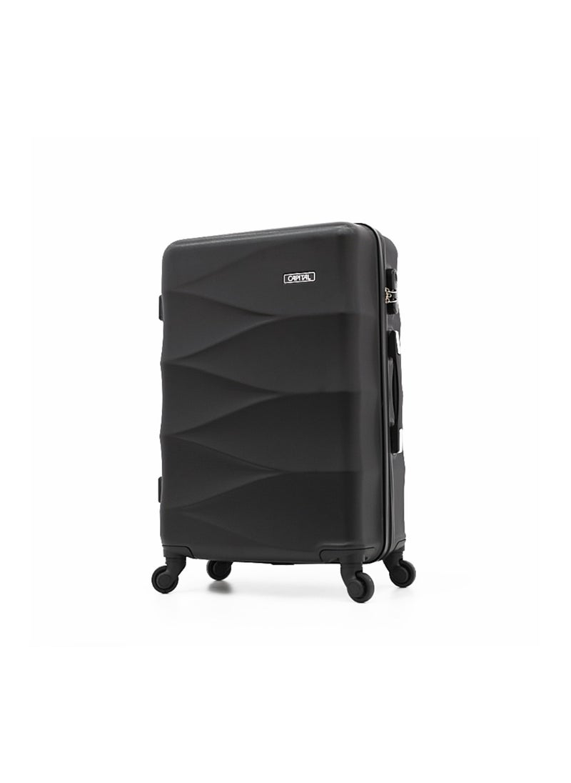 CAPITAL Hardside Luggage Trolley Bag 3 Pieces Set,Black (S-20",M-24",L-28")  - Image 2